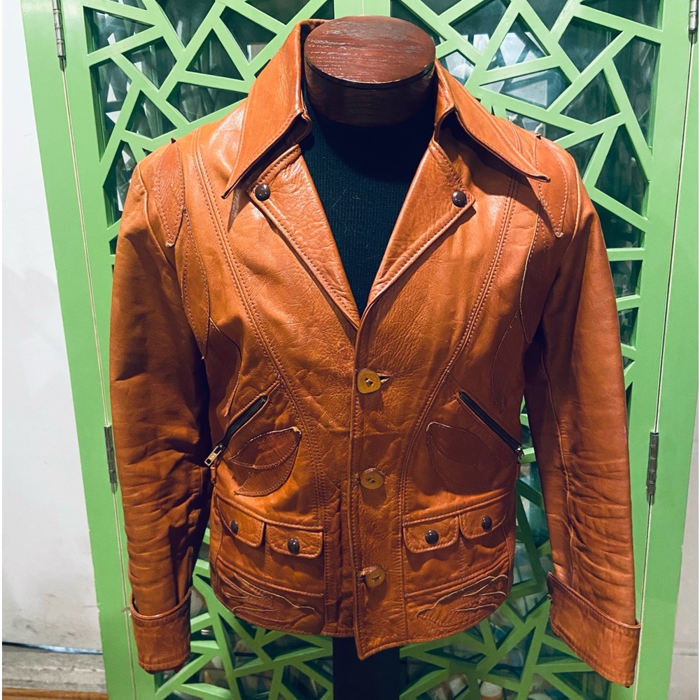 East West Leathers San Francisco Vintage STATEMENT PIECE Leather Jacket - Picture 2 of 14